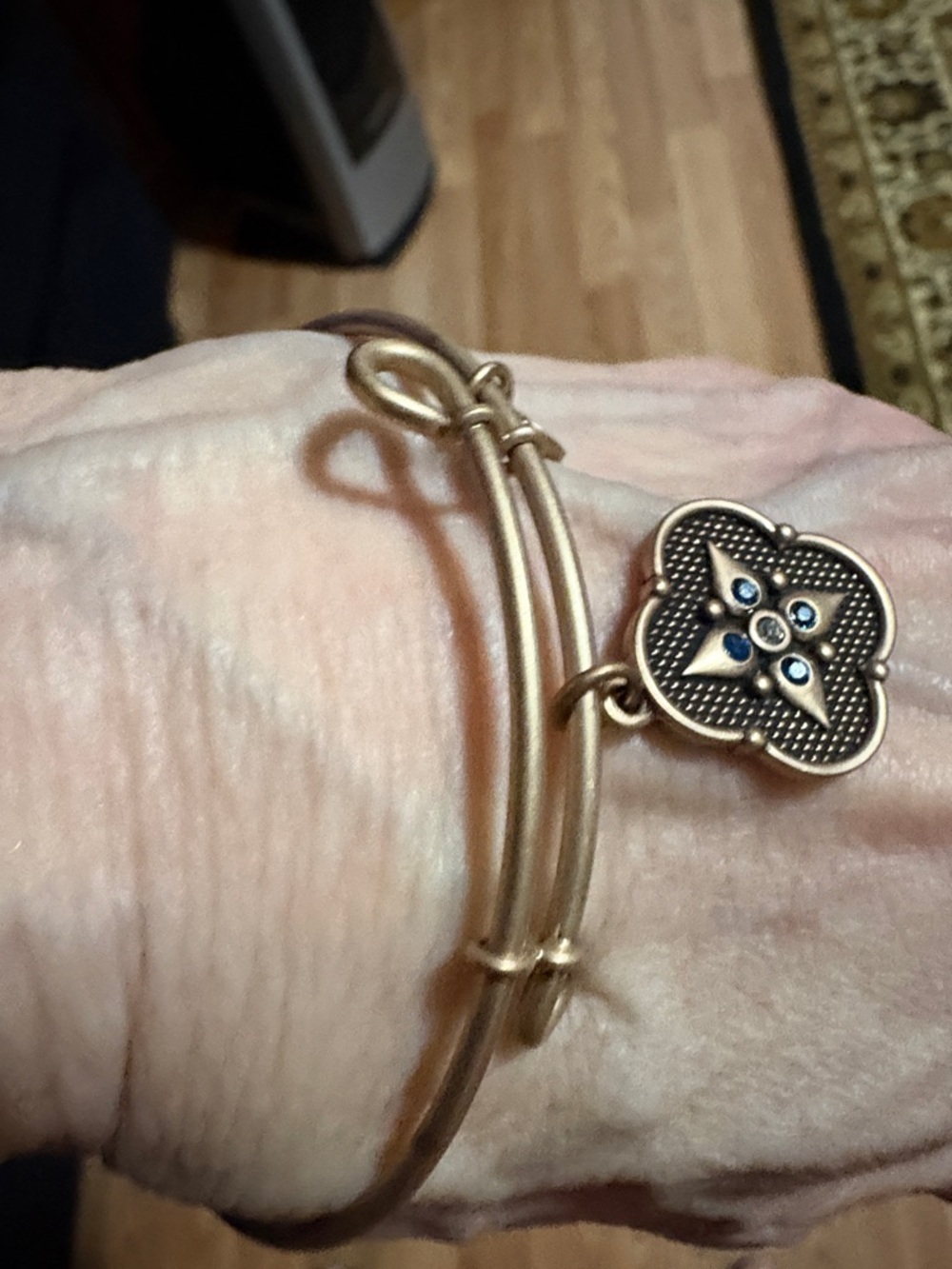 SOL BALANCE OF LIFE ANTIQUE GOLD COLOR FINISH BANGLE BRACELET